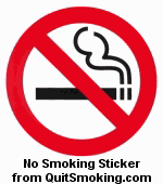 No Smoking sticker, international symbol, 3 sizes